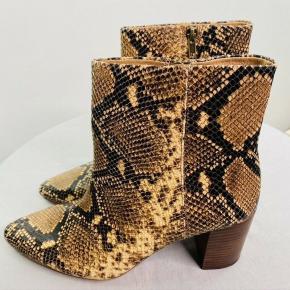 Madewell $199 Fiona Boot In Snake Embossed Leather MA449 - Picture 3 of 9